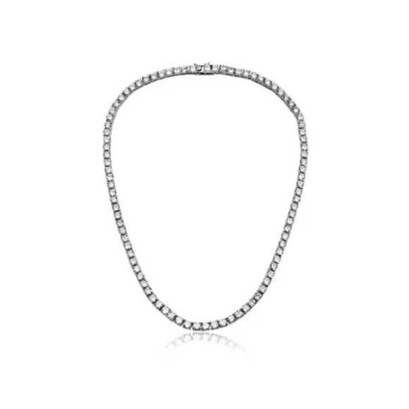 18k Solitaire Tennis Necklace - Picture 3 of 8